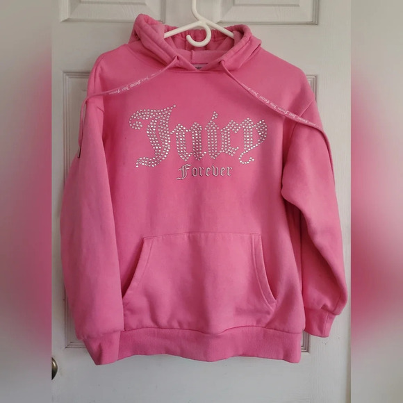 Juicy Couture x Forever 21 blinged and em broidered pink hoodie, size small - Picture 1 of 6